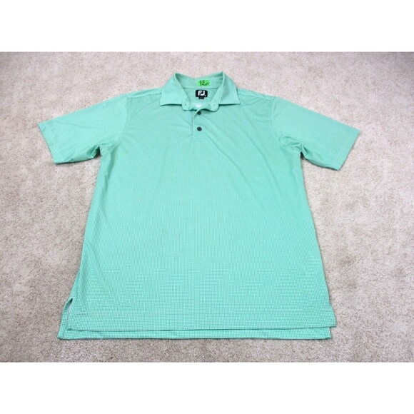 FootJoy Other - Footjoy Polo Shirt Adult Medium Green Houndstooth Lightweight Preppy Golf Men *